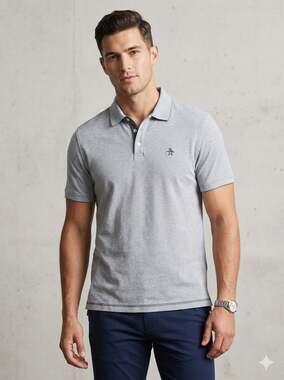 Original Penguin by Munsingwear Men's Heritage Slim Fit Blue and White Striped P